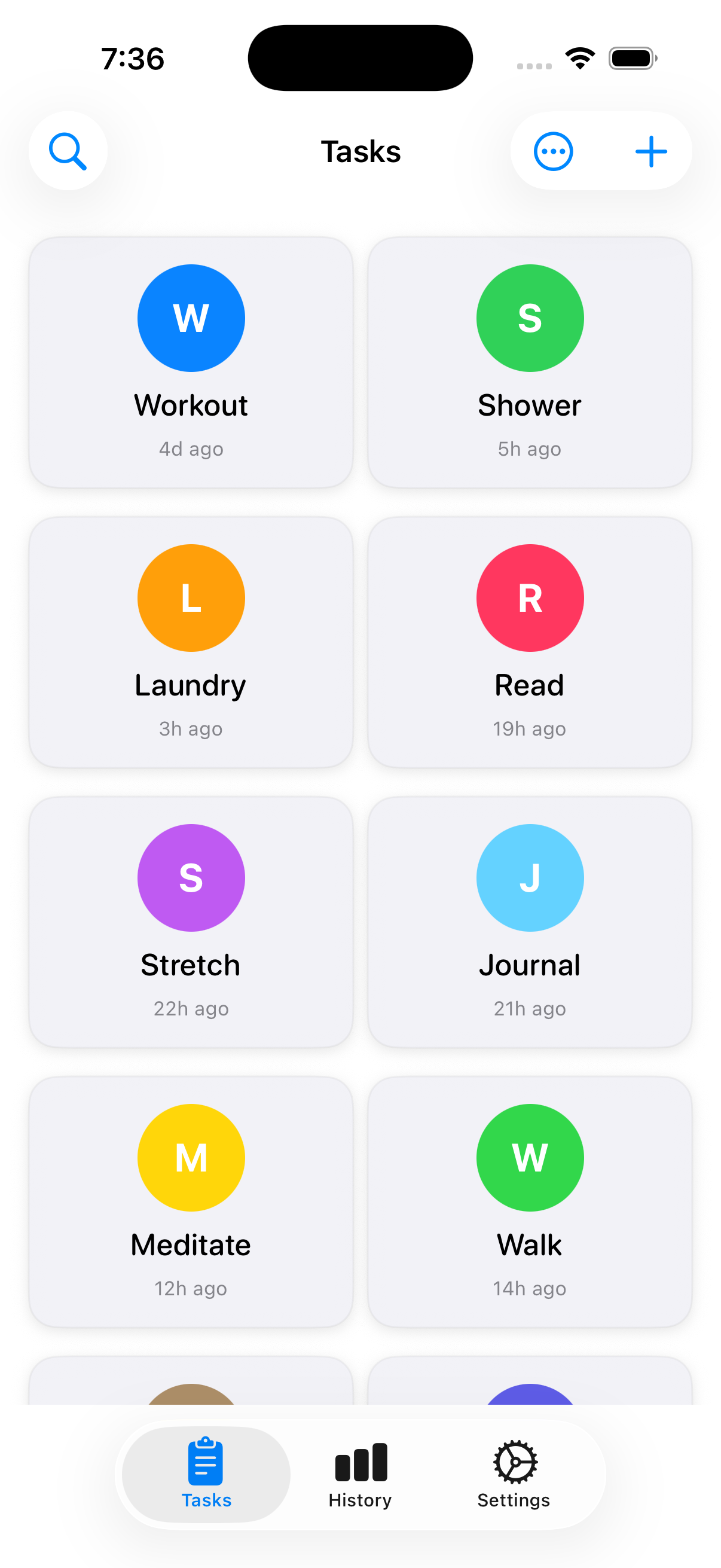 LastDid tasks in grid view